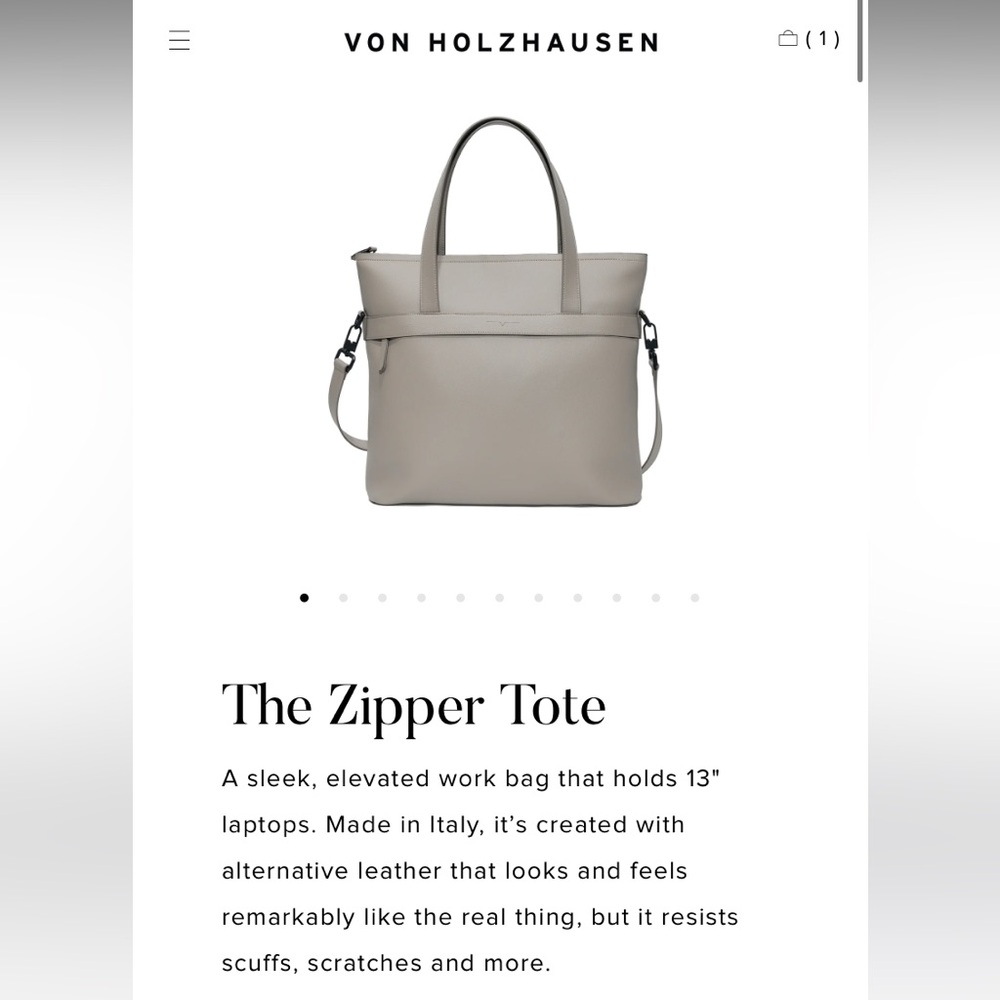 {{von holzhausen)) The Zipper Tote in Green - Picture 3 of 10